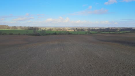 ploughed field in essex england aerial pan