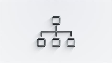 diseño de icono de sombra de línea de medios sociales aislado en fondo blanco. icono web de esquema. gráficos en movimiento.