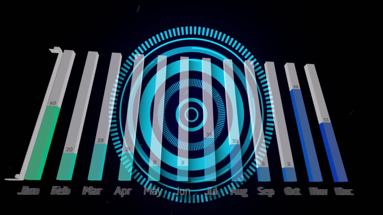 Animation of scope scanning heart and message icons and scope scanning