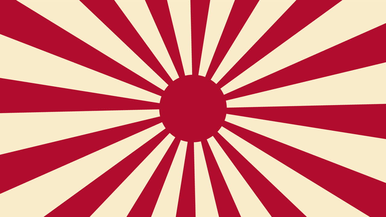 Japanese Rising Sun Flag Graphic with Red Rays