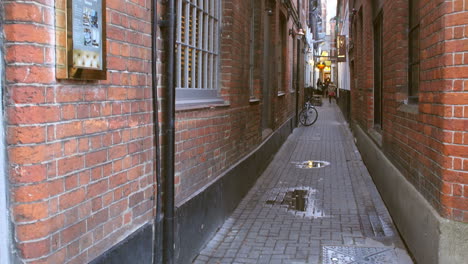 view along street in oxford city centre