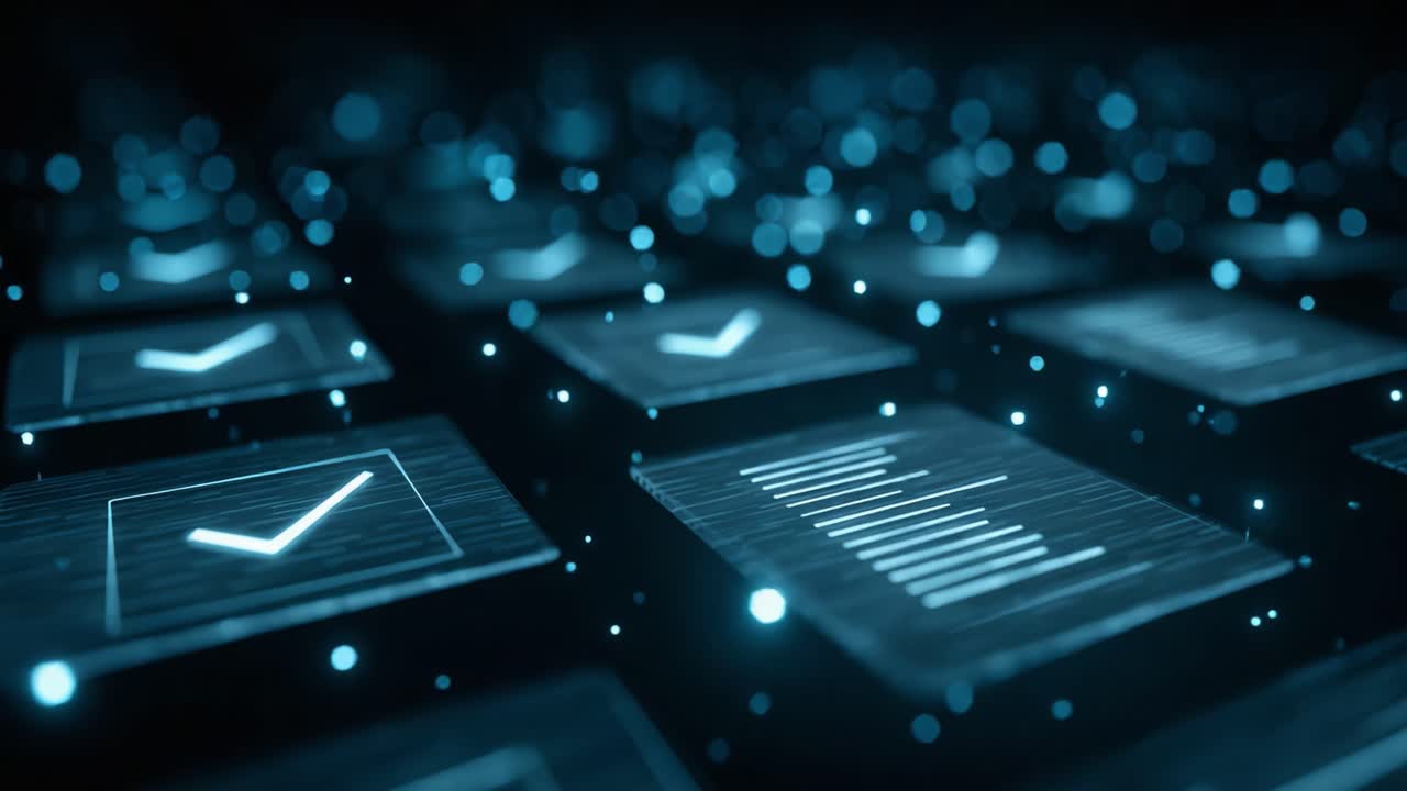 A High-Tech Keyboard Displaying Digital Checkmarks and Data Visualizations, Highlighting the Intersection of Technology and User Interaction in Modern Interfaces