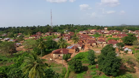 an establishment shot of a small community in the western part of nigeria