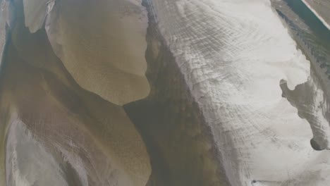 a view from above of the unusual shapes and patterns of sand dunes in the vistula river, one of the last wild rivers in europe