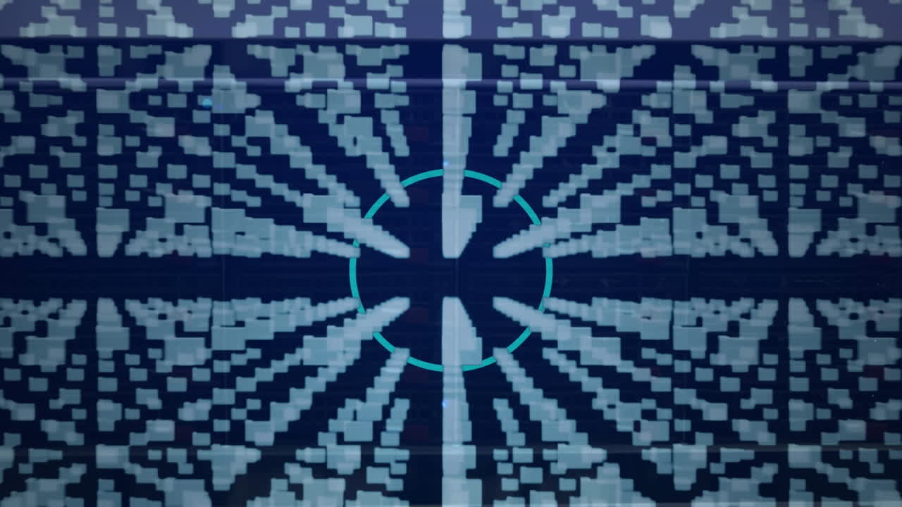 Animation of rows of folder icons, padlock and data processing over circuit board