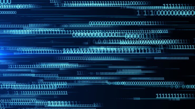 3D 4K Motion graphics Abstract blue binary code loop background.