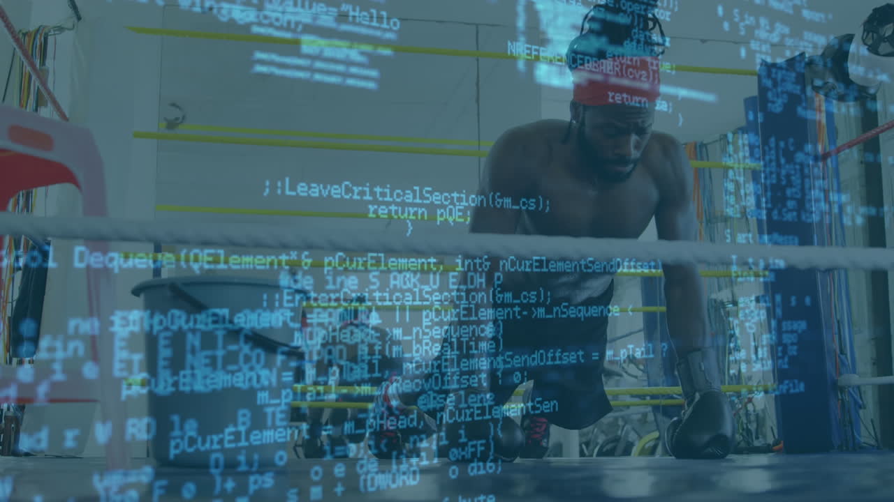 procesamiento de datos contra el hombre que realiza un ejercicio de push up