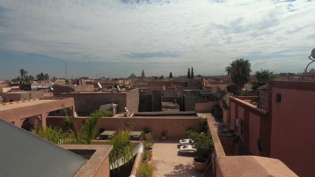 Overlooking the rooftops of Marrakesh in daylight