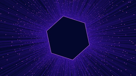 futuristische diamant op blauwe en paarse achtergrond met sterrenlijnen