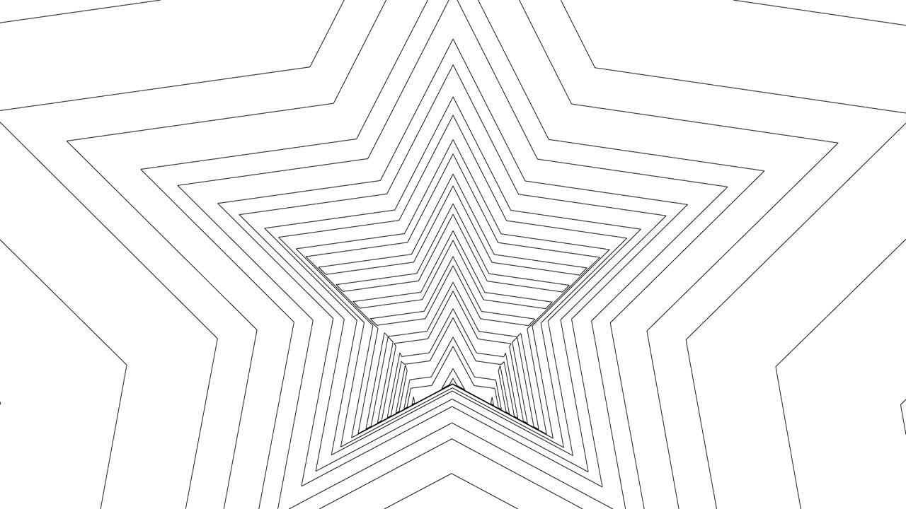 Animated Hypnotic Star with Lined pattern Seamless loop Background.