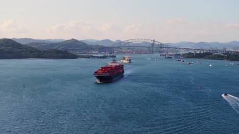 ship leaving the panama canal on the pacific side