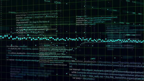 animation of data processing and diagrams over black background