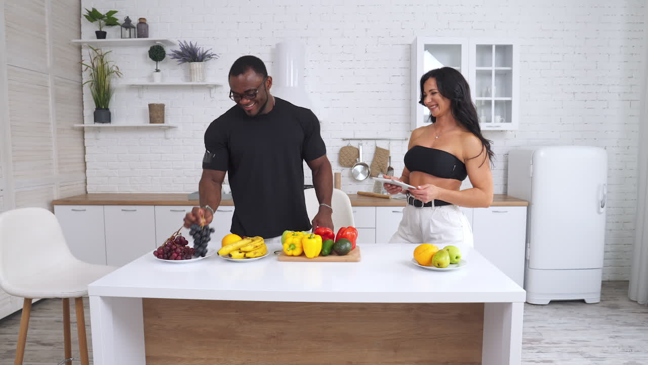 Couple preparing a healthy meal together