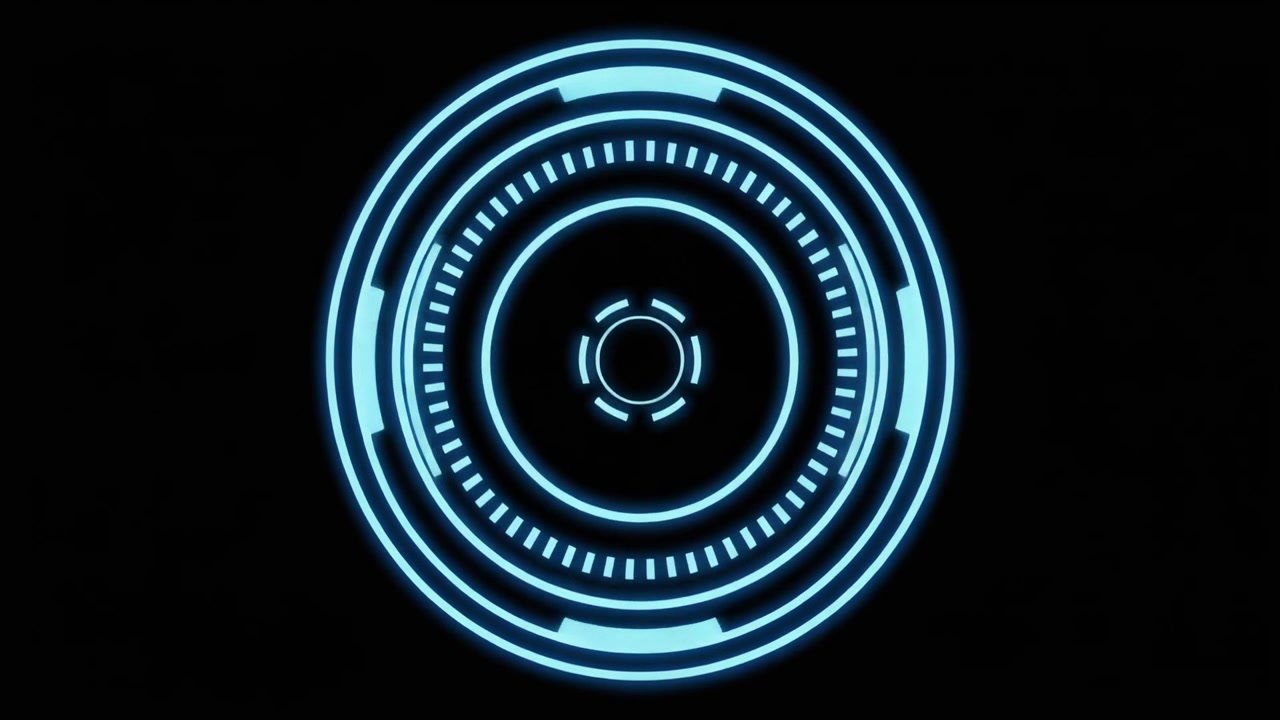 Futuristic Blue Circular HUD Interface Animation