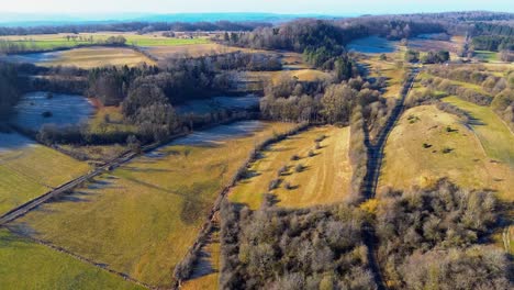 Rückzug-Des-Winters:-Frostige-Seen-Und-Kahle-Bäume-Prägen-Die-Ländliche-Landschaft