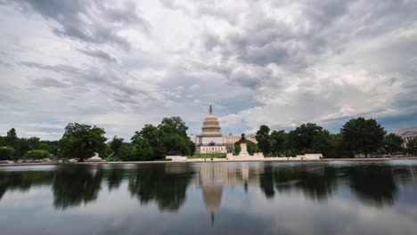 wide angle time lapse of the west entrance of the us capitol and the capitol reflecting pool