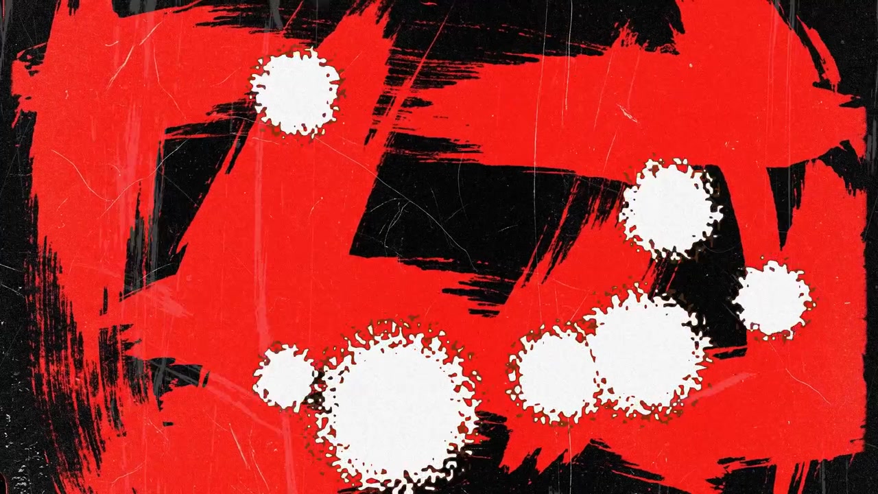 Abstraktní malované pozadí střídající modrou a červenou barvu