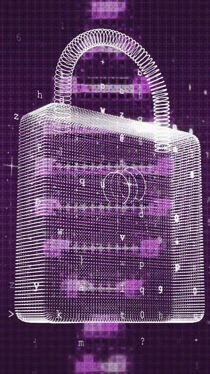 Animation of dna strand, scientific data processing over padlock