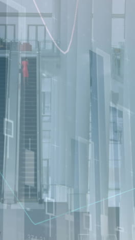 animación del procesamiento de estadísticas sobre la gente de negocios en la oficina moderna