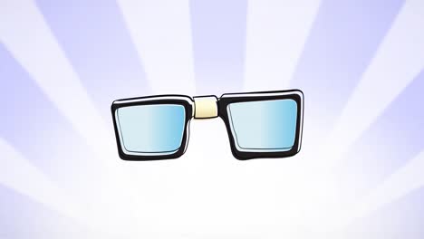 Animation-of-glasses-over-violet-striped-background