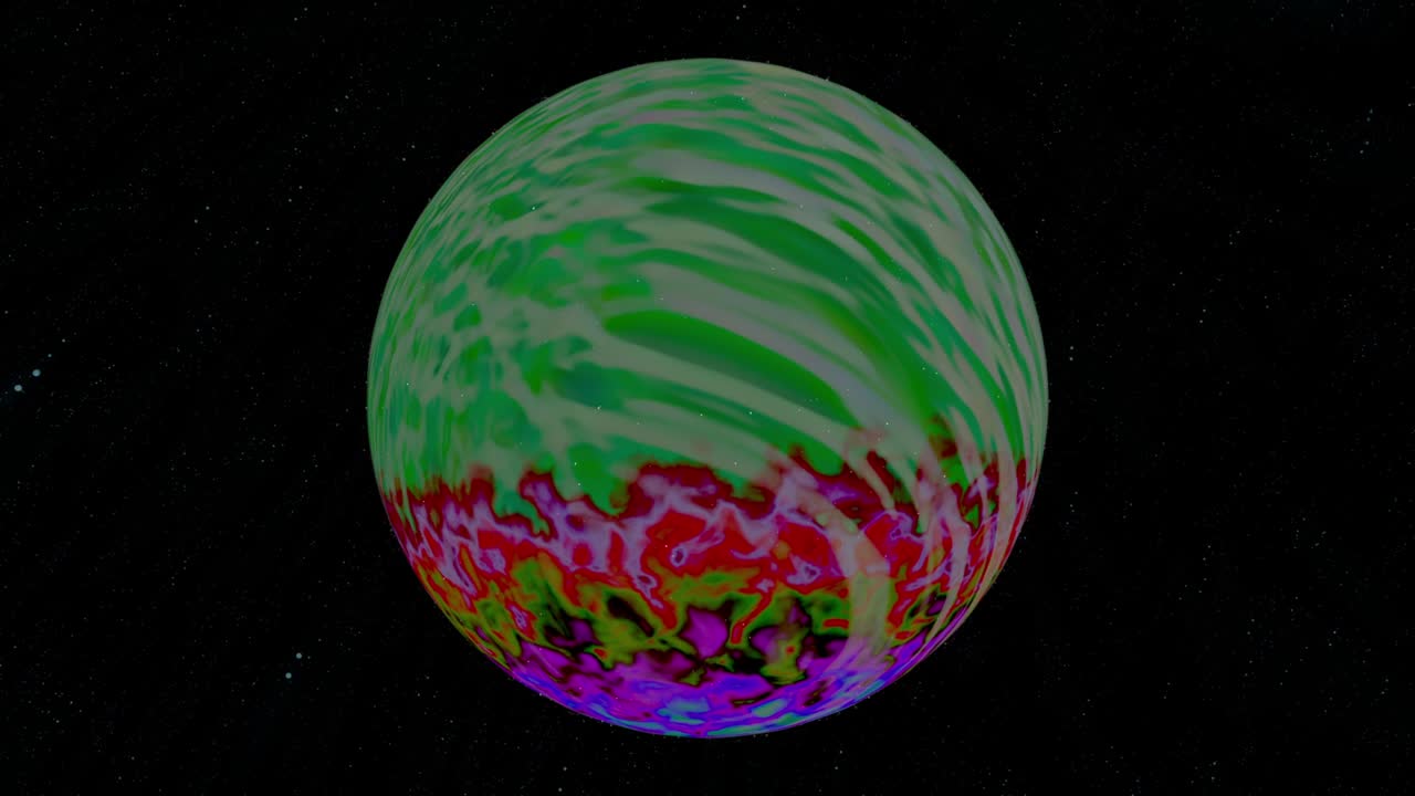 Sfera energetica fantasy con transizione di colore testurizzata. Animazione in loop.