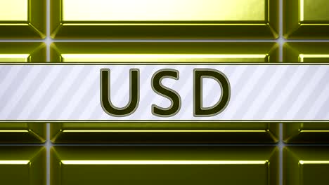 "usd" icon. looping footage has 4k resolution.