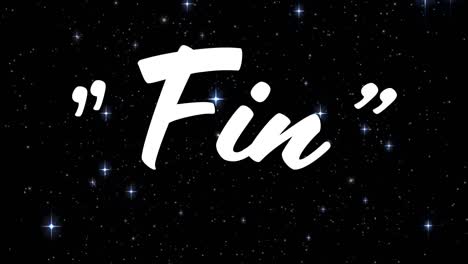 Animation-of-fin-text-over-glowing-stars-moving-on-black-background