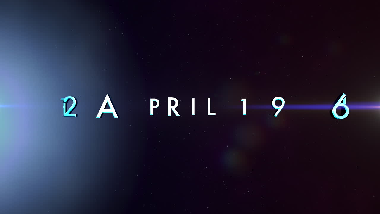 12 aprile 1961 con un campo di stelle e la luce delle stelle nella galassia