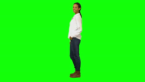 casual woman smiling at camera