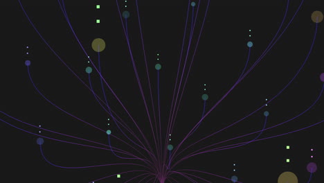 complex network of interconnected lines and dots in circular pattern