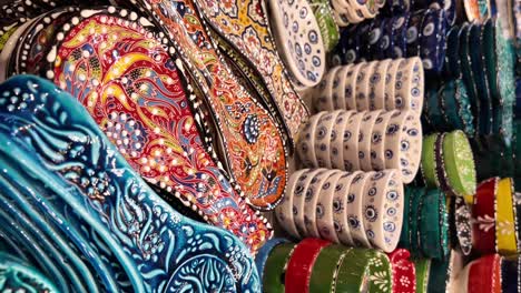 vibrant hand-painted turkish ceramics display