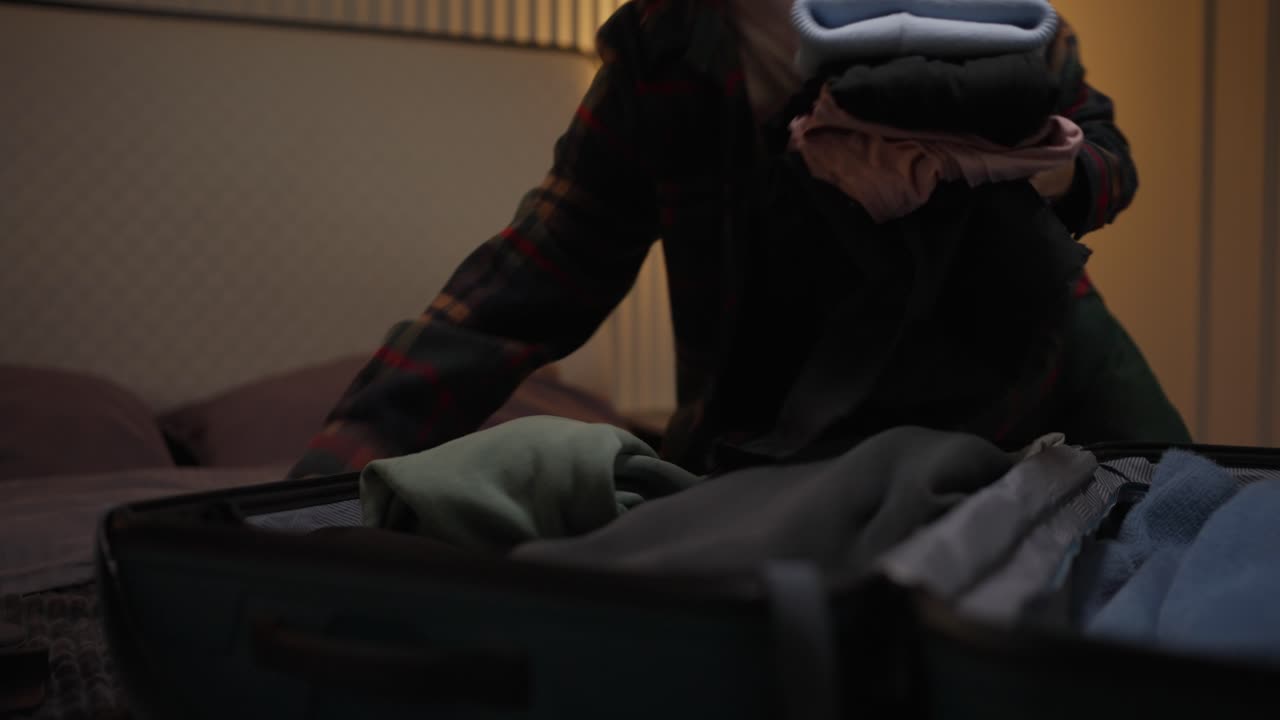 Packing a suitcase for travel