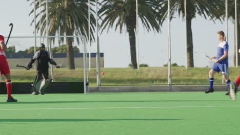 jugadores de hockey durante un partido