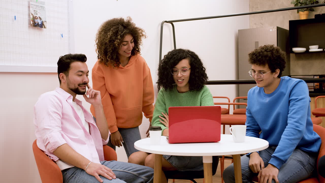 Friends watching video