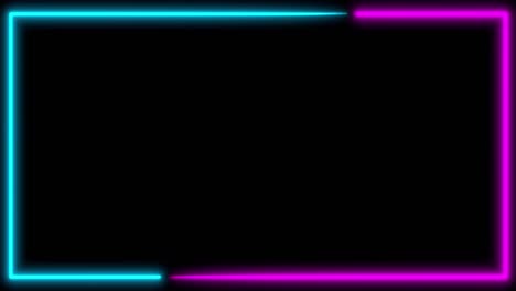 fondo de neón con pantallas de marco led. azul abstracto fluorescente, color púrpura. animación en bucle 4k
