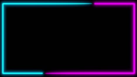 neon background with led frame screens. fluorescent abstract blue, purple color. looped animation 4k