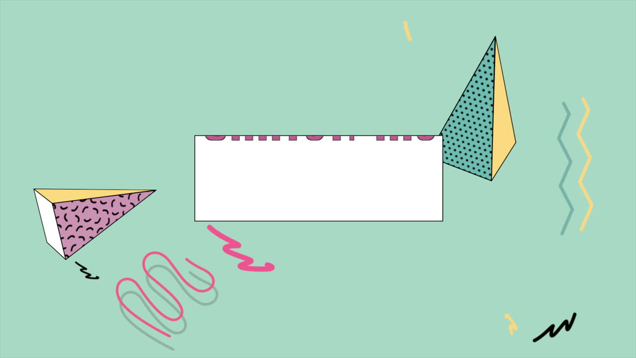 Merry Christmas with Memphis abstract geometric shapes