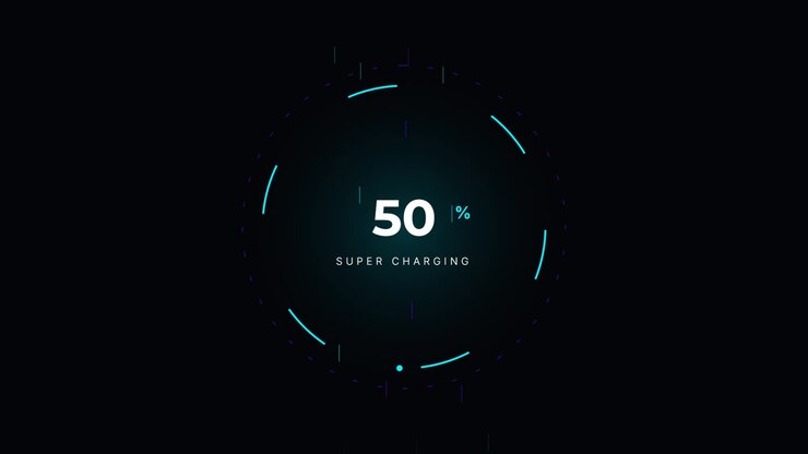 Digital Loading Progress Bar with Super Charging Text