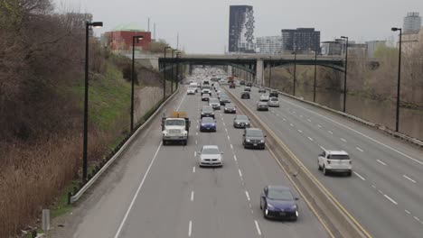 traffic approaching on a city highway