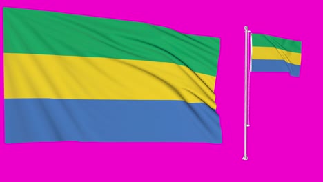 Green-Screen-Waving-Gabon-Flag-or-flagpole