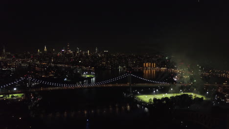 imágenes aéreas del parque astoria en queens, ny para el espectáculo de fuegos artificiales 2018