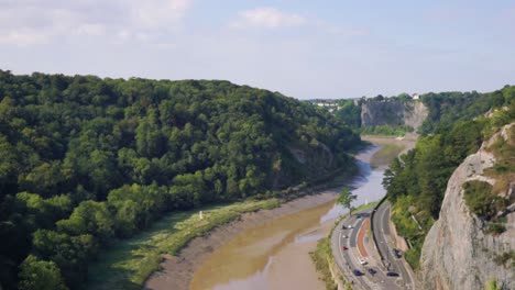 View-down-the-river-Avon-from-Clifton,-Bristol