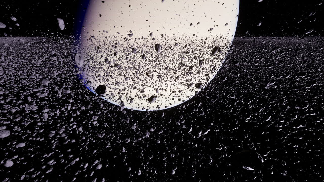 Abstract Space-Planet with Water Droplets