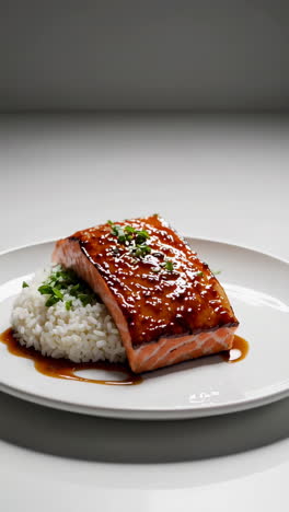 teriyaki salmon with rice