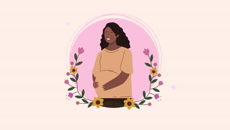 young woman pregnancy character animation