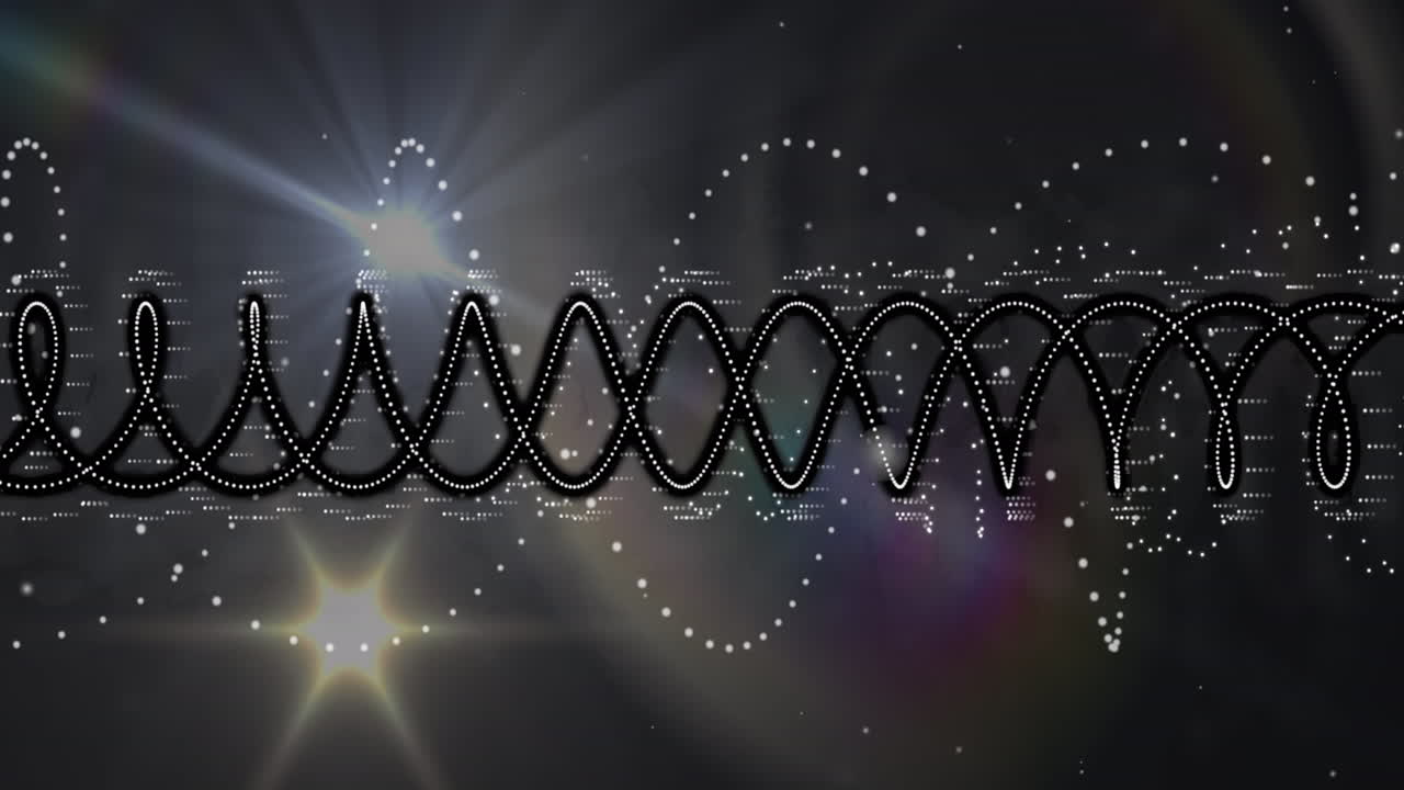 블랙 배경 위의 연결 및 데이터 처리의 애니메이션