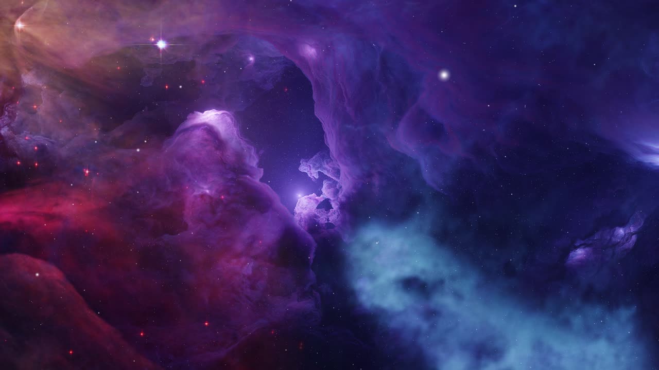 view of colorful nebula and stars in the great universe