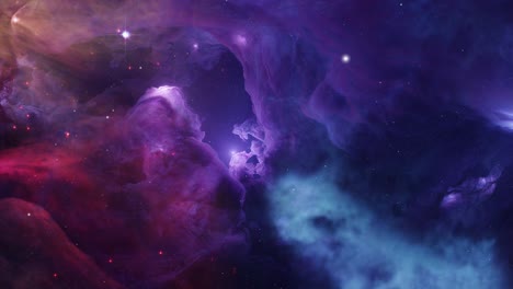 vista de coloridas nebulosas y estrellas en el gran universo