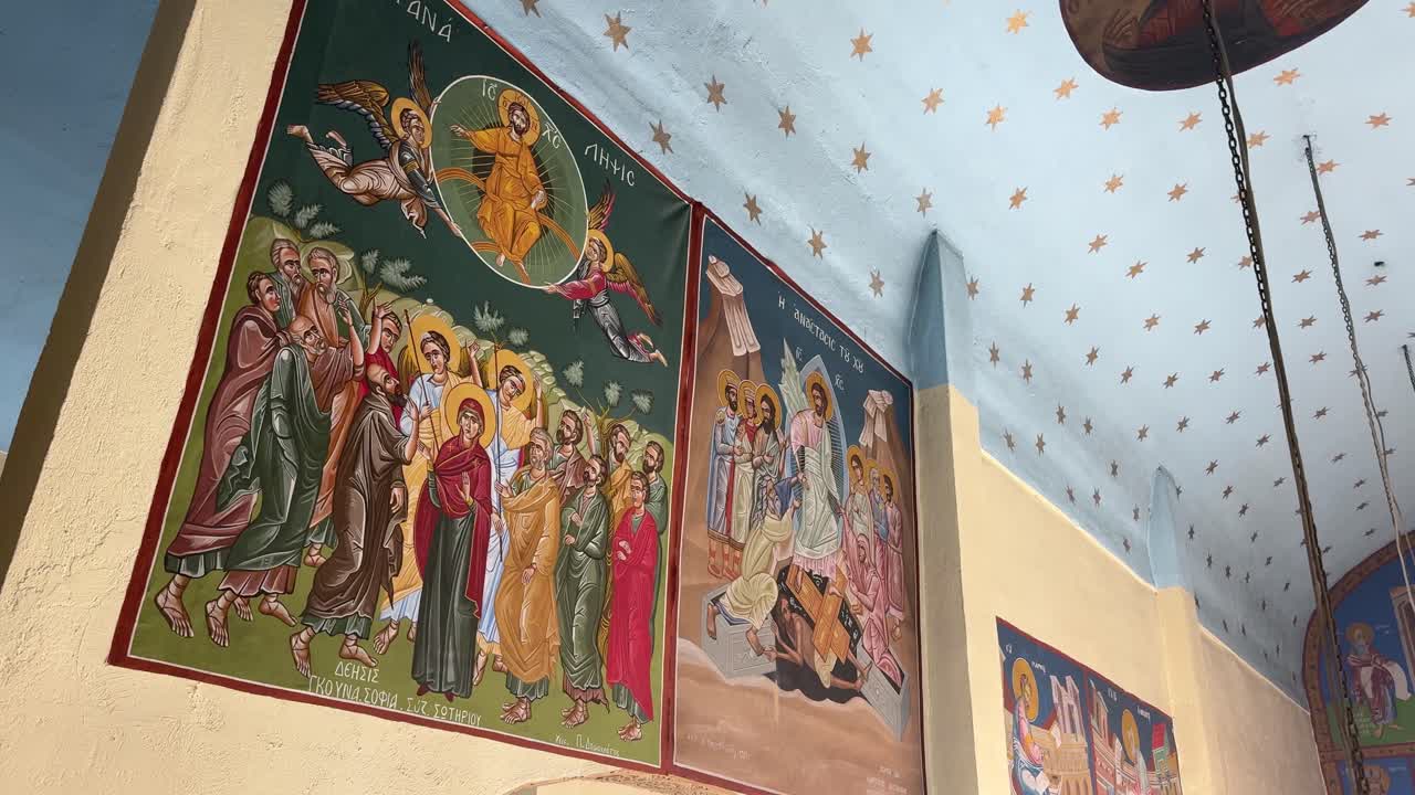 Greek orthodox church religious icon, god and apostle Kastoria Greece