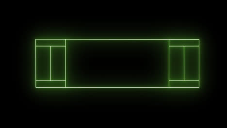 animation of orange neon sports stadium on black background